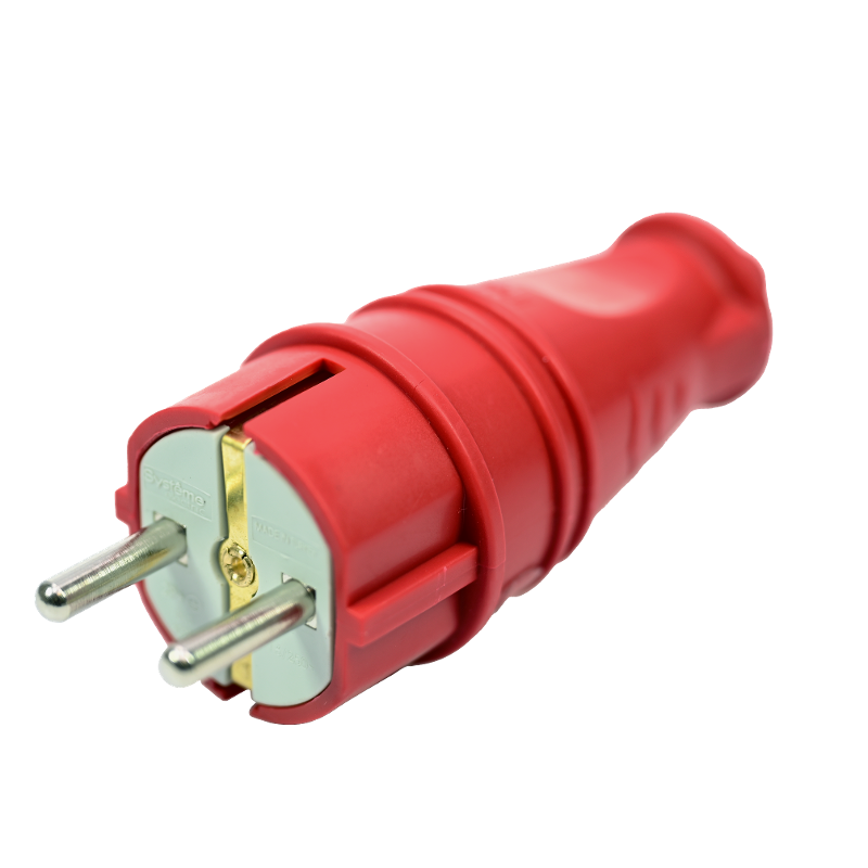 Вилка 2К+З прямая каучуковая 16А/250В IP44 Красная MultiSet | MST4401RD | SE — миниатюра 3