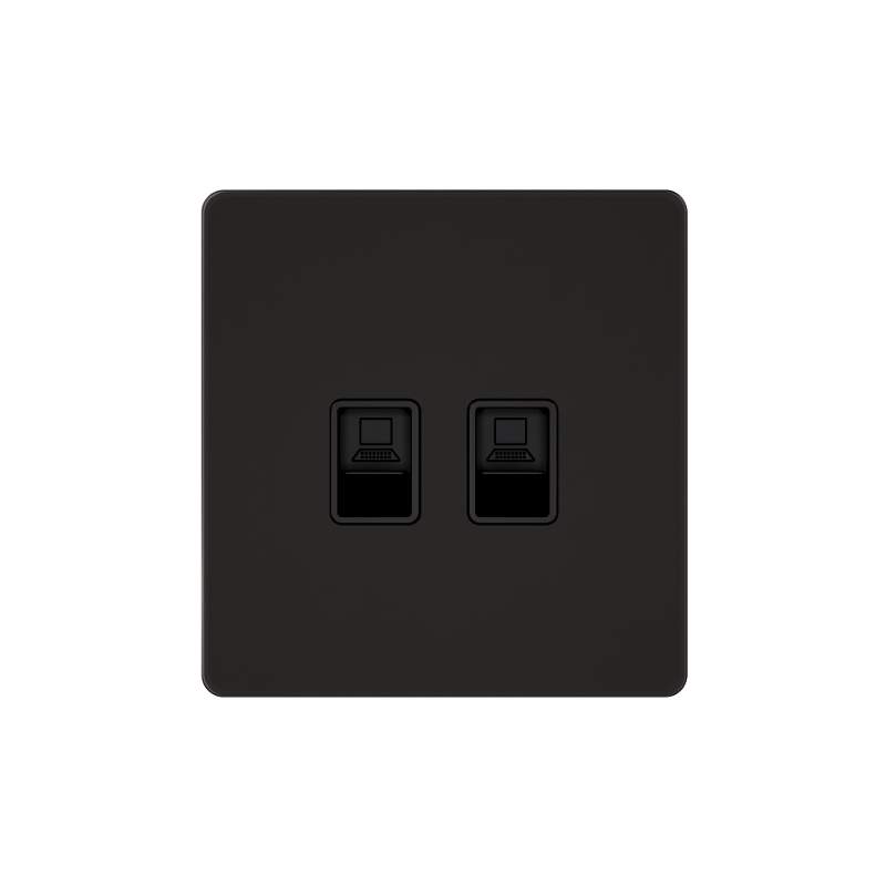 Systeme Infinity, Розетка информационная С/У RJ-45 кат.6 2-я, Полярная ночь — миниатюра 2