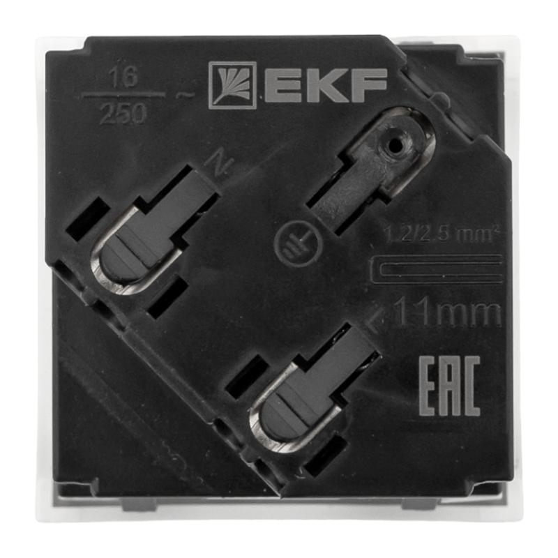 Розетка 45х45 с зазем. 45 градусов, быстрозажимные клеммы, белая |E2MR16-028-10-45-SL|EKF — миниатюра 4