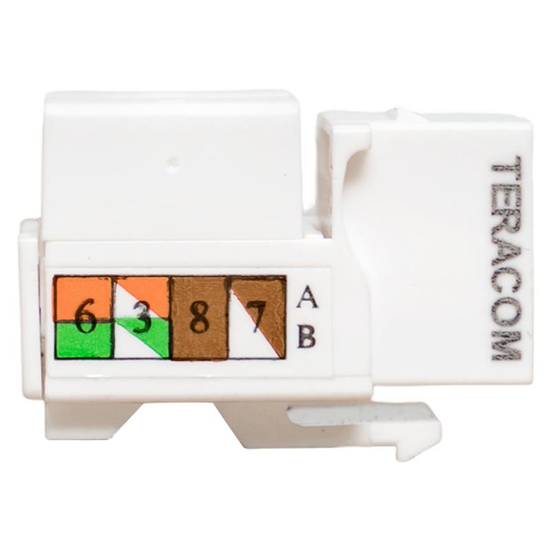 Модуль Keystone TERACOM PRO Cat.6 RJ-45 неэкранированный 110 IDC 90 градусов белый | TRP-KSTN-90D-6UTP-WH | EKF — миниатюра 3