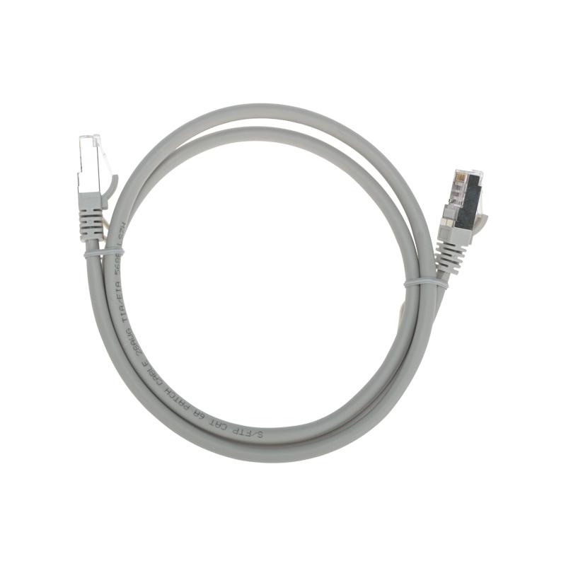 Патч-корд S/FTP CAT 6A (10G), RJ45-RJ45, 28AWG, LSZH, серый, 1м REXANT | 02-0390-1 | REXANT — фото 1 | Sento