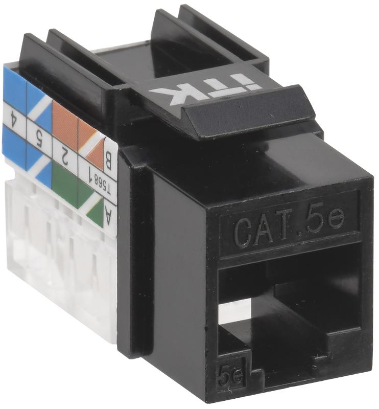 Модуль Keystone Jack кат.5E UTP 110 IDC 90град чёрный | CS1-1C5EU-11-09 | ITK — ITK