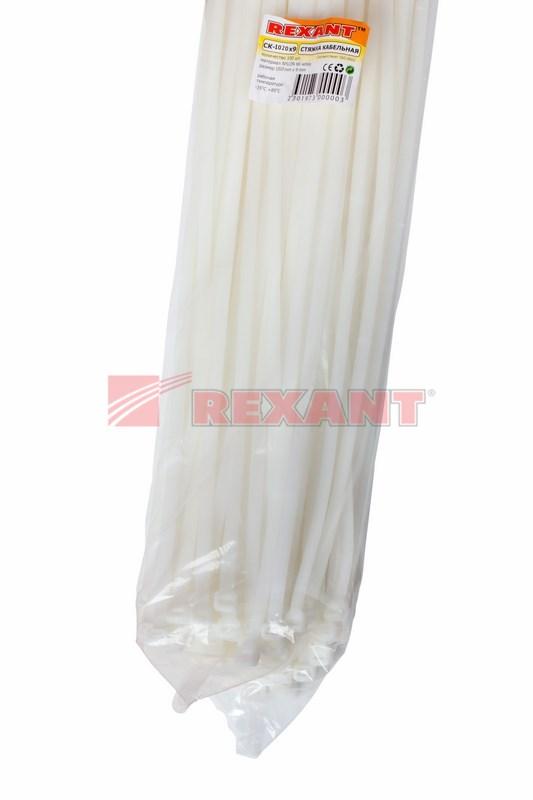 Хомут-стяжка кабельная нейлоновая 1020 x9,0 мм, белая, упаковка 100 шт. | 07-1020 | REXANT — миниатюра 3