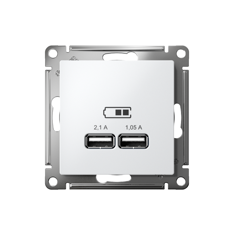 AtlasDesign Лотос USB Розетка A+A, 5В/2,1 А, 2х5В/1,05 А, механизм | ATN001333 | SE — миниатюра 2