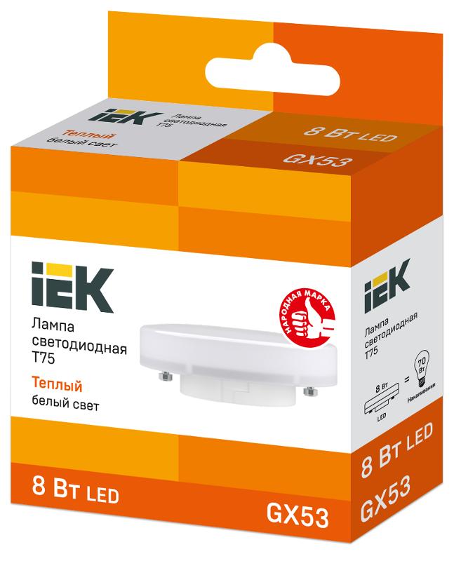 Лампа светодиодная LED 8Вт GX53 220В 3000К T75 таблетка | LLE-T80-8-230-30-GX53 | IEK — миниатюра 3