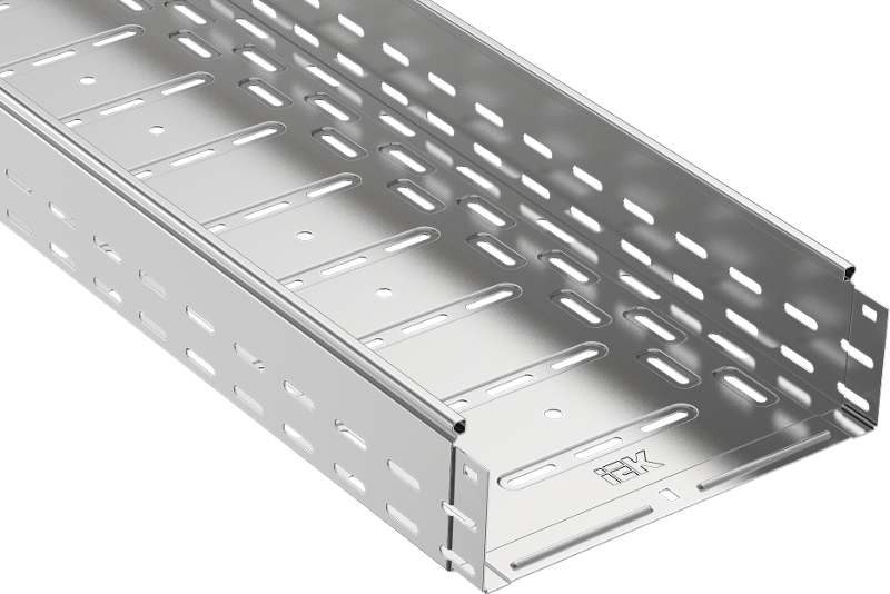 ESCA Лоток перфорированный 100х300х3000-1,2 | CLP10-100-300-120-3 | IEK - ( ротация на ES5-12-100-300-3-12 ) — миниатюра 2