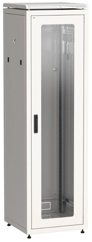 Шкаф сетевой 19" LINEA N 38U 600х800 мм стеклянная передняя дверь, задняя металлическая серый | LN35-38U68-GM | ITK — ITK