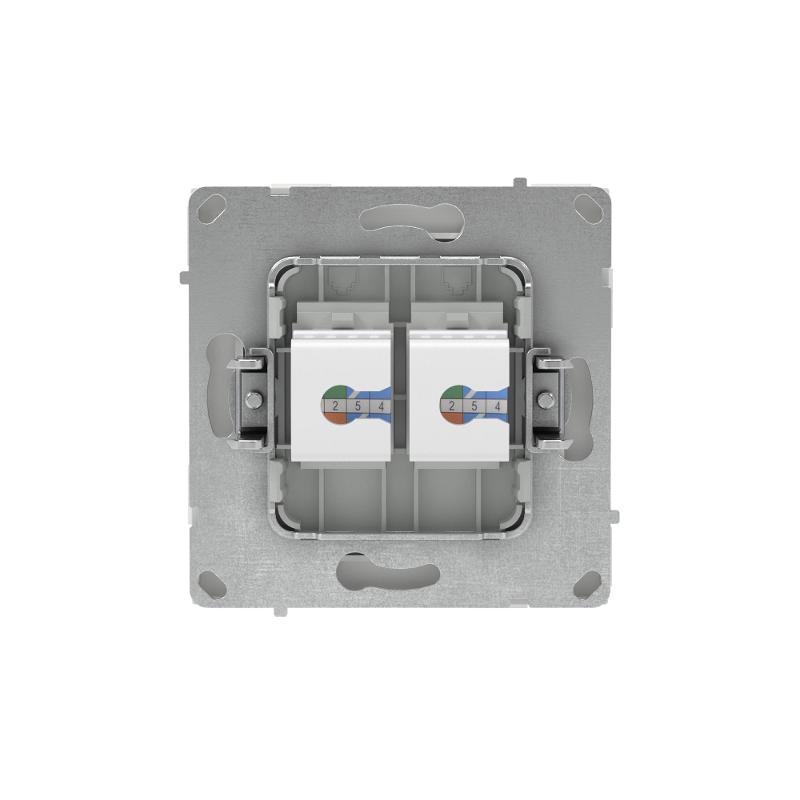 Компьютерная розетка RJ-45 без шторки, кат.6А двойная, KANT, белый песок | 7010674 | DKC — миниатюра 3