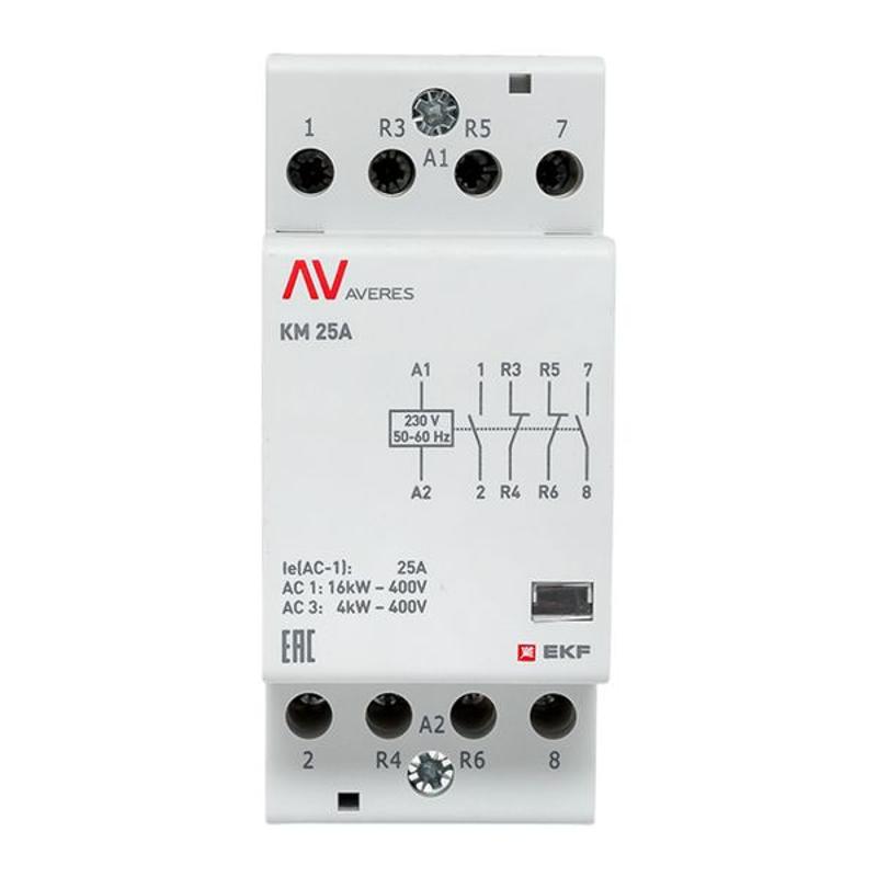 Контактор модульный КМ 25А 2NC+2NO 230VAC (2 мод.) AVERES | km-av-2-25-22-230V | EKF — миниатюра 3