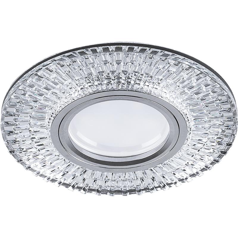 Светильник точечный встраиваемый под лампу, с LED подсветкой CD943 15LED*2835SMD 4000K, MR16 50W G5.3, прозрачный, хром | 32991 | FERON — Feron