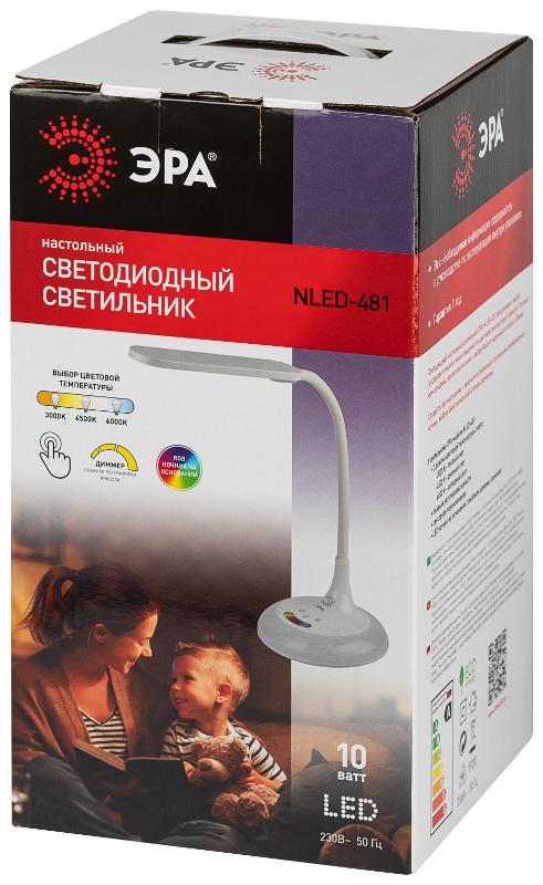 Настольный светильник NLED-481-10W-W светодиодный с основанием белый | Б0048591 | ЭРА — миниатюра 2