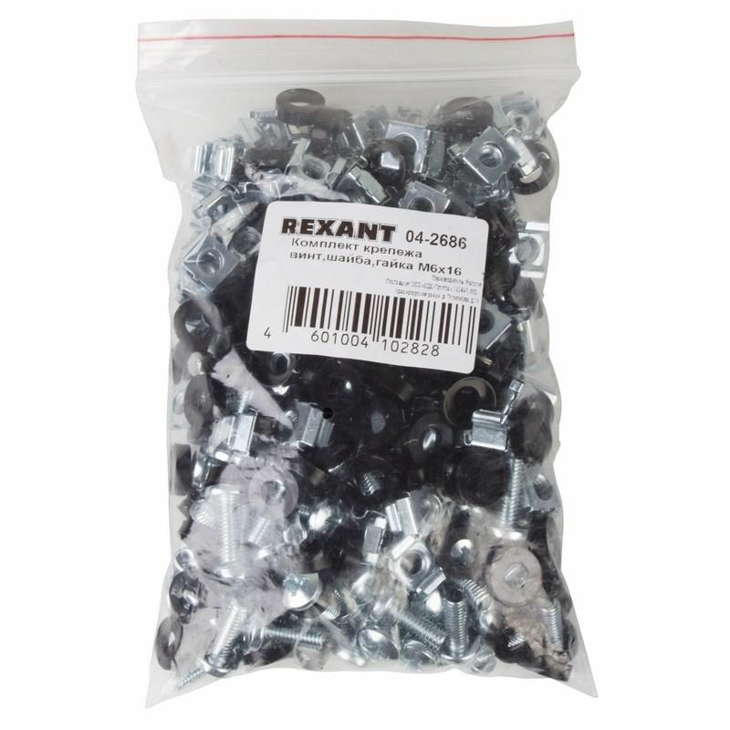 Комплект крепежа винт+шайба+гайка M6x16 | 04-2686 | REXANT — REXANT