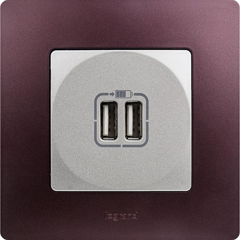 Etika Алюминий Розетка USB 2-ая 240В/5В 2400мА — миниатюра 5