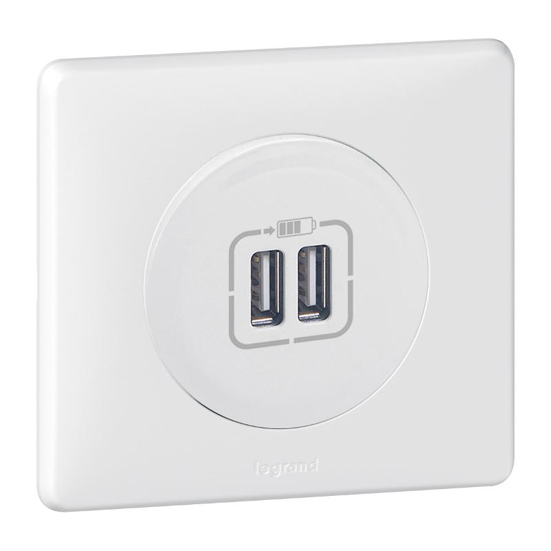 Celiane Белый Накладка Розетки USB 2-ой — миниатюра 6