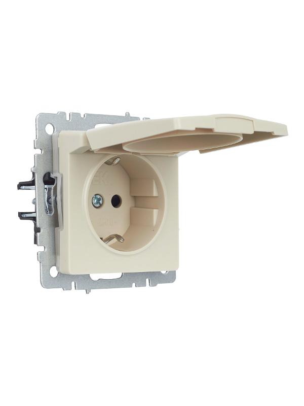 BRITE Розетка с заземлением со шторками с кр. 16А IP44 РСбш10-3-44-БрКр бежевый | BR-R16-16-44-K10 | IEK — миниатюра 19