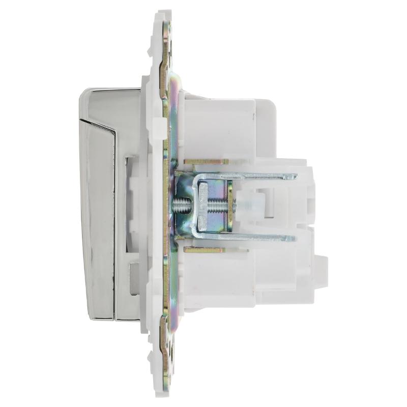 SKANDY Розетка з/к/ш с крышкой 16А IP44 SK-R11N никель | SK-R16-16-44-K50 | IEK — миниатюра 3