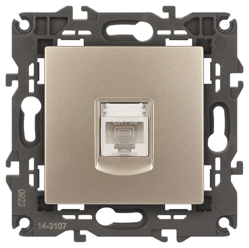 14-3107-04 Розетка RJ45, IP20, шампань | Б0034305 | ЭРА — миниатюра 1