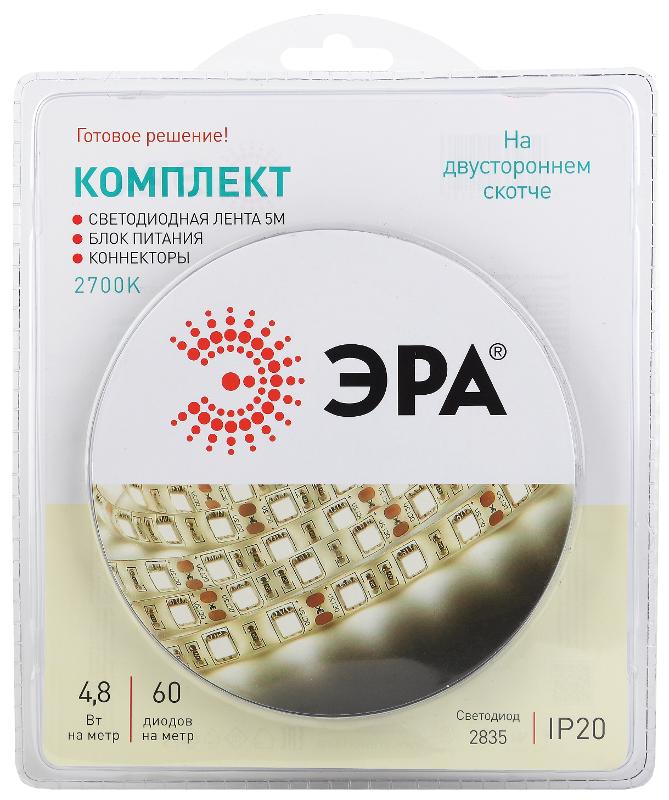 Комплект светодиодной ленты 2835kit-4,8-60-12-IP20-2700-5m | Б0043062 | ЭРА — миниатюра 1