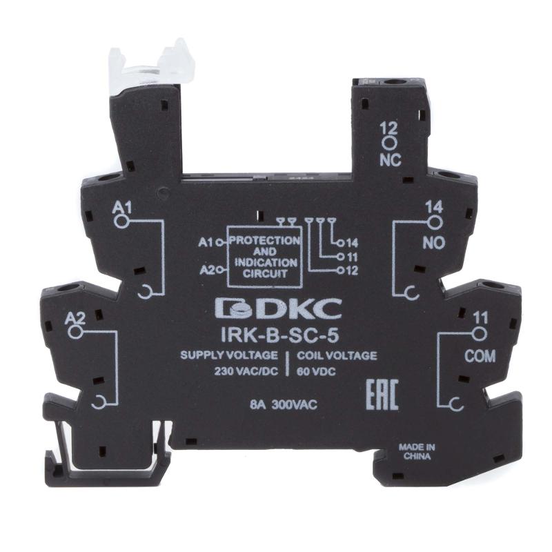 Колодка ультратонкая для реле серии RIS, вх. напр. 230V AC/DC, винт. клеммы | IRK-B-SC-5 | DKC — DKC (ДКС)