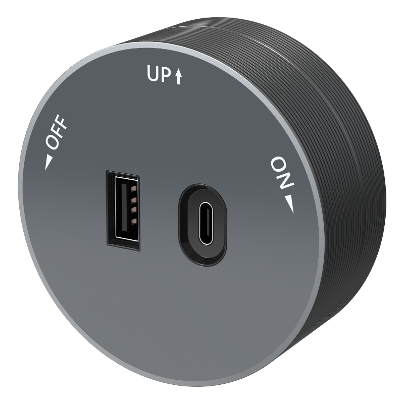 MultiTrack Графит Розетка 2хUSB (тип А+С) 18Вт, 5В/3А |MTK13003G| SE — миниатюра 8