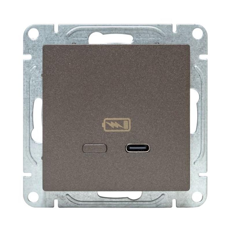Механизм розетки USB-С, быстрая, мокко Эпика  |UP1-SOM-USBCF| EKF — миниатюра 12