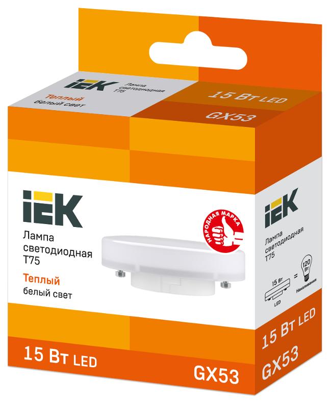 Лампа светодиодная LED 15Вт GX53 230В 3000К ECO Т75 таблетка | LLE-T80-15-230-30-GX53 | IEK — миниатюра 3
