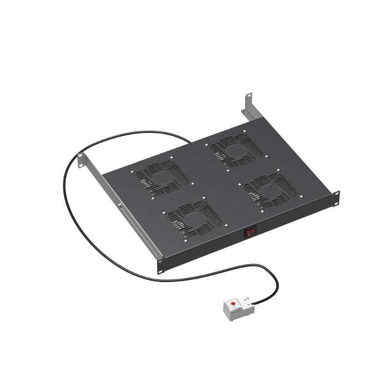 Вентиляторный модуль 19", 4 вент. с термостатом RAL 9005 | R519VSIT4FTB | DKC — миниатюра 1