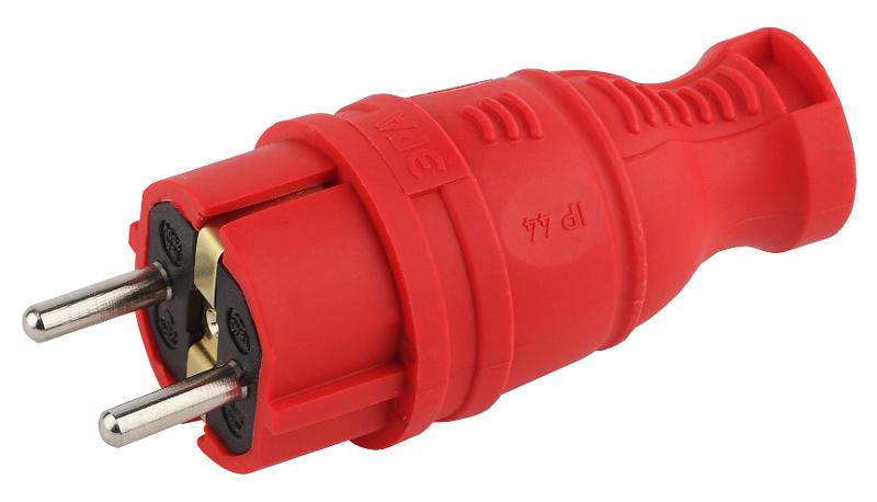 V8-RED-IP44 ЭРА Вилка каучуковая з/з прямая 16A IP44 красная | Б0044547 | ЭРА — ЭРА (Энергия света)