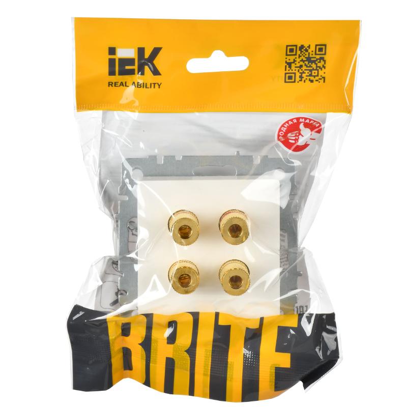 BRITE АудиоРозетка 4-местная РА10-БрБ белый | BR-S40-K01 | IEK — миниатюра 2