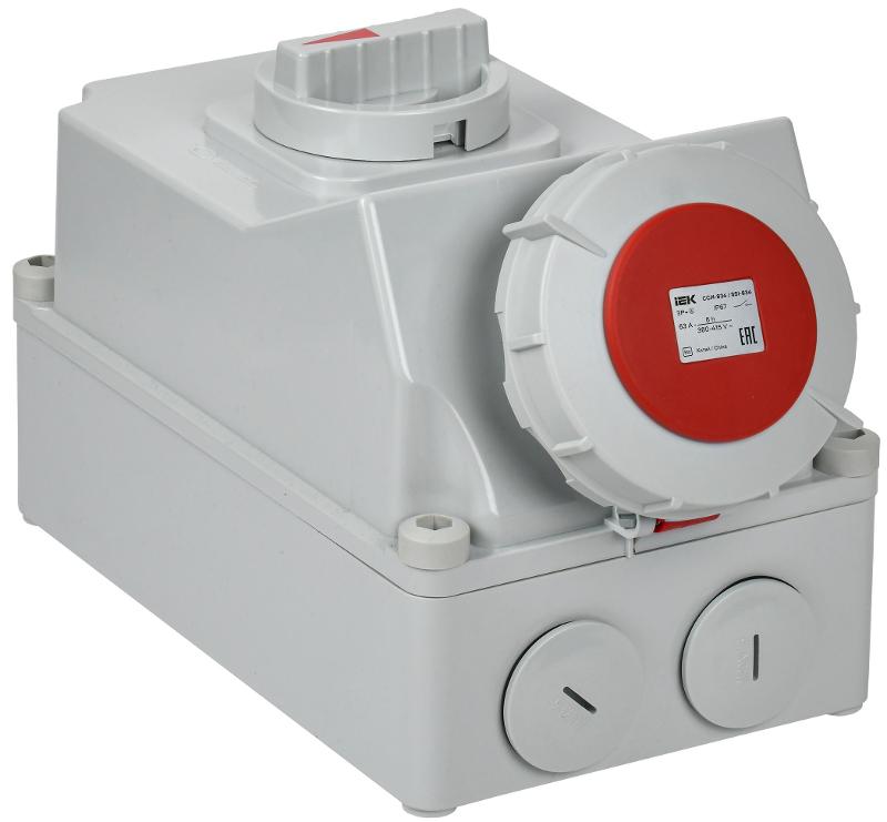 Розетка с механической блокировкой ССИ-834 63А-6ч 380В 3P+PE IP67 | PSR12-063-4-5-67 | IEK — IEK (ИЭК)