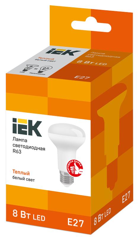 Лампа светодиодная LED 8Вт Е27 220В 3000К R63 рефлектор | LLE-R63-8-230-30-E27 | IEK — миниатюра 3