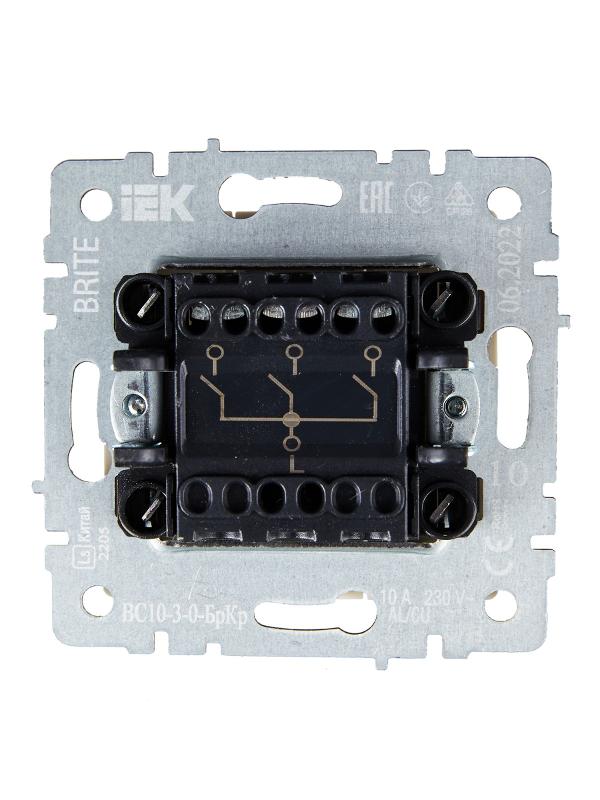 BRITE Выключатель 3-клавишный 10А ВС10-3-0-БрКр бежевый | BR-V30-0-10-K10 | IEK — миниатюра 5