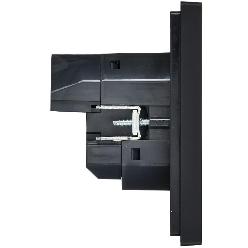 FORTE&PIANO Розетка с заземлением, со шторками в/к 16А USB A+C 18Вт FP147 черный | FP-R14-16-U22-018-K02 | IEK — миниатюра 4