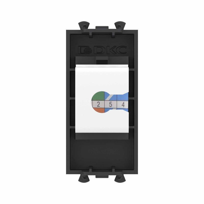 Компьютерная розетка RJ-45 без шторки модульная, кат.6А, Avanti, черный матовый, 1 модуль | 4412671 | DKC — миниатюра 4