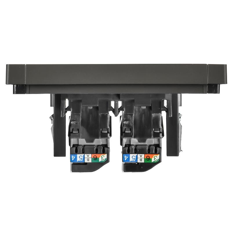 FORTE&PIANO Розетка комп. 2-ая RJ45 кат.5E FP333 серый | FP-K20-1-K03 | IEK — миниатюра 5