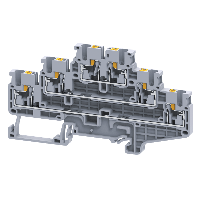 Клемма 3х-ярусная push-in OptiClip CP3L-2,5-3L-I-серый | 331867 | КЭАЗ — КЭАЗ (Курский электроаппаратный завод)