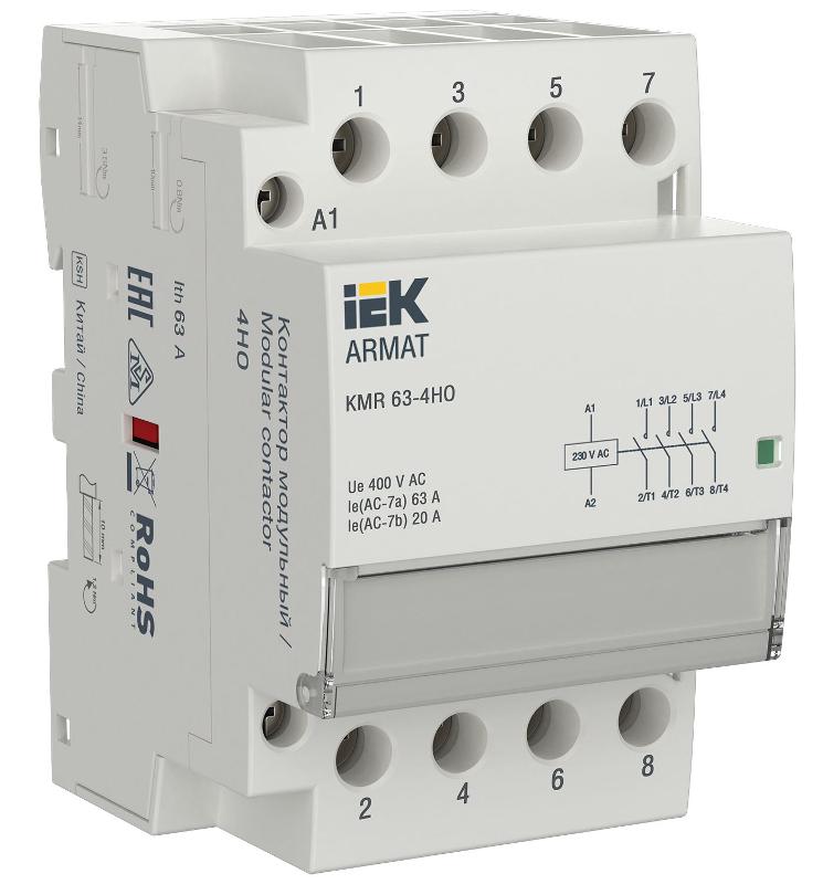ARMAT Контактор модульный KMR 63А 230В AC 4НО | AR-KMR10-063-40-230 | IEK — IEK (ИЭК)