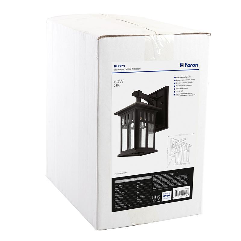 Светильник садово-парковый, 60W 230V IP44 черный, PL671 | 11689 | FERON — миниатюра 7