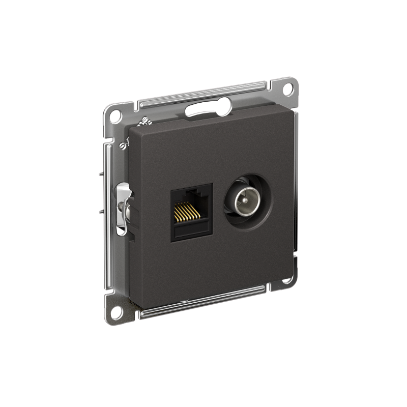 AtlasDesign Базальт Розетка 2-ая TV + компьютерная RJ45, кат. 5Е | ATN001489 | SE — Systeme Electric