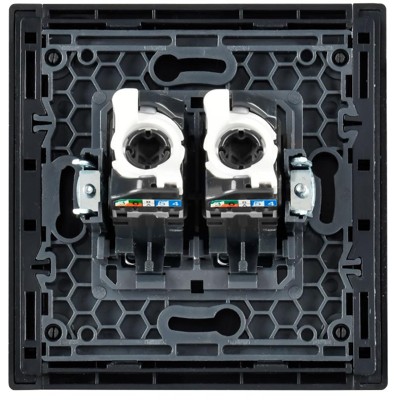 FORTE&PIANO Розетка комп. 2-ая RJ45 кат.5E FP133 черный | FP-K20-1-K02 | IEK — миниатюра 3