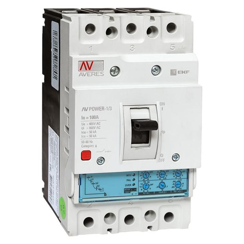 Выключатель автоматический AV POWER-1/3 100А 50kA ETU2.0 | mccb-13-100-2.0-av | EKF — EKF