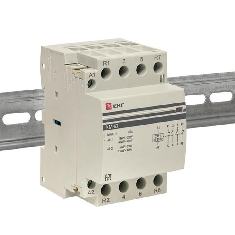 Контактор модульный КМ 63А 2NО+2NC (3 мод.) PROxima| km-3-63-22 | EKF — миниатюра 21