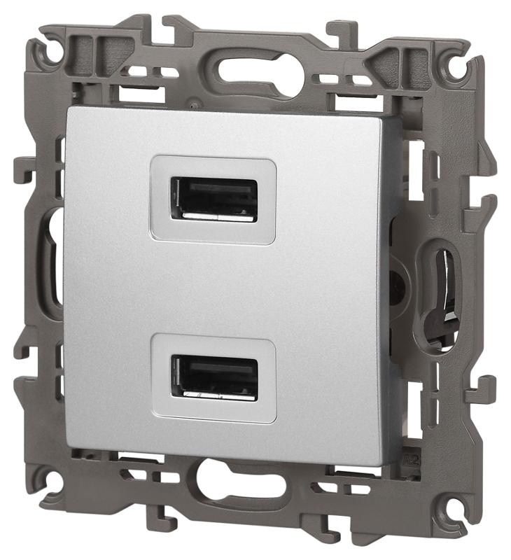 14-4110-03 Устройство зарядное USB, 230В/5В-2100мА, IP20, Эра Elegance, алюминий | Б0034360 | ЭРА — миниатюра 5