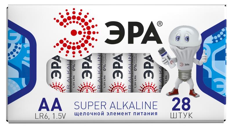 Батарейка щелочная (алкалиновая)  LR6-28 box (28/840/18480) (AA)  | Б0002910 | ЭРА — миниатюра 3