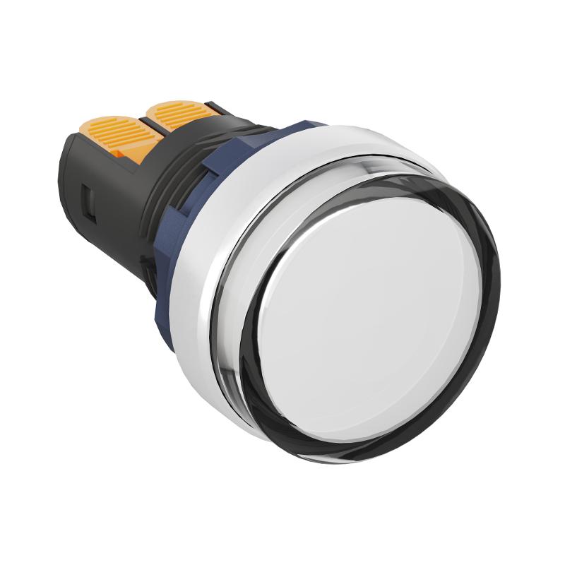 Сигнальный индикатор со встроенным диодом 220В, белый, алюминий, зажим Plug-In | M22L-F220WAP | DKC — миниатюра 1