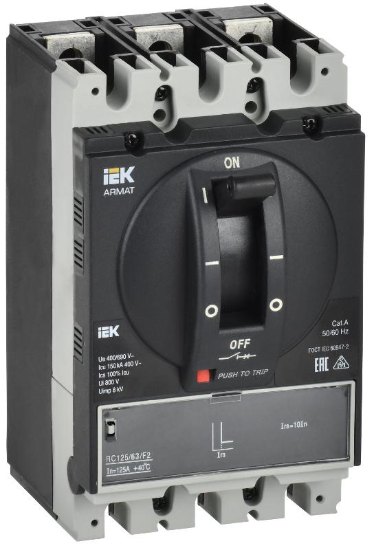 ARMAT Авт. выкл. лит. корпус 3P A 150кА 63А э/м рег. IEK | AR-MCCB-3A-150-0063A-MTUC | IEK — фото 1 | Sento