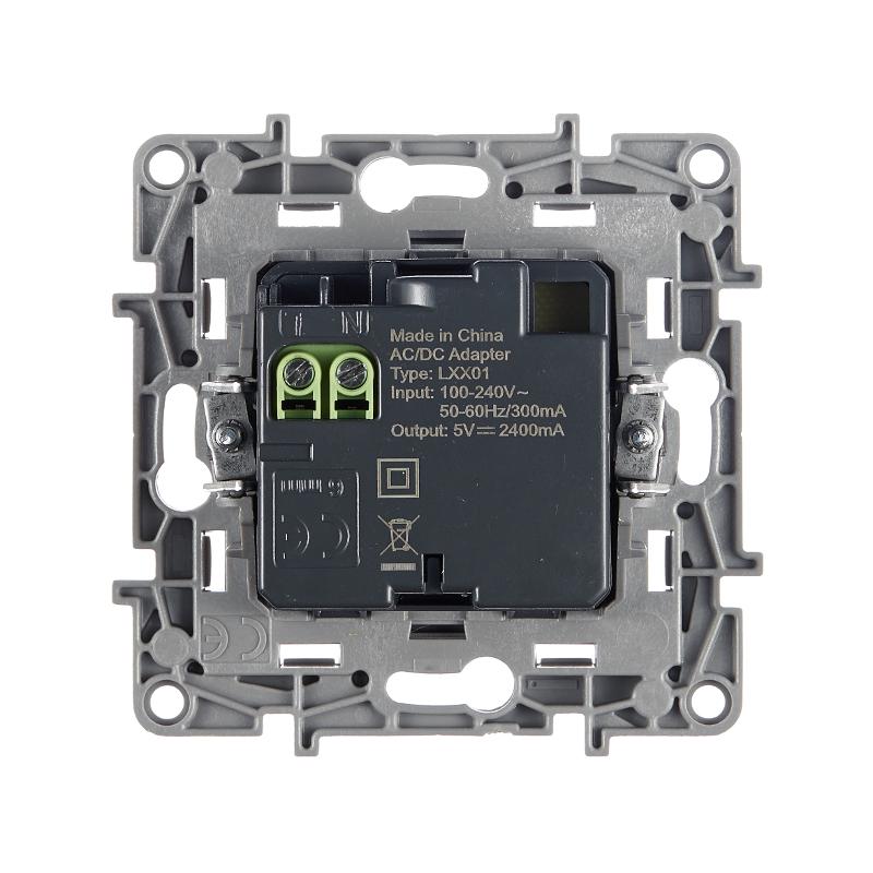 Etika Алюминий Розетка USB 2-ая 240В/5В 2400мА — миниатюра 4