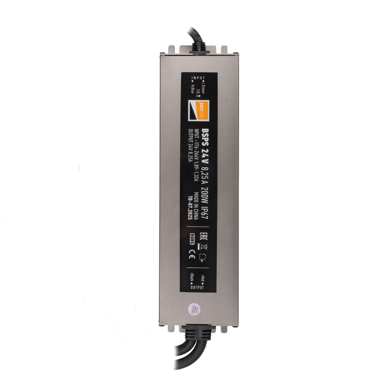 Драйвер для светодиодной ленты 24В BSPS 24V 8,25A=200W IP67 5 л.гар.Jazzway — фото 1