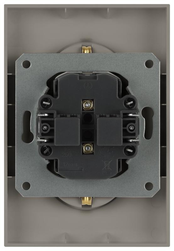 Розетка Arktik 16-2107-07 без заземления двойная 2X2P 16А-250В титан | Б0071687 | ЭРА — миниатюра 4