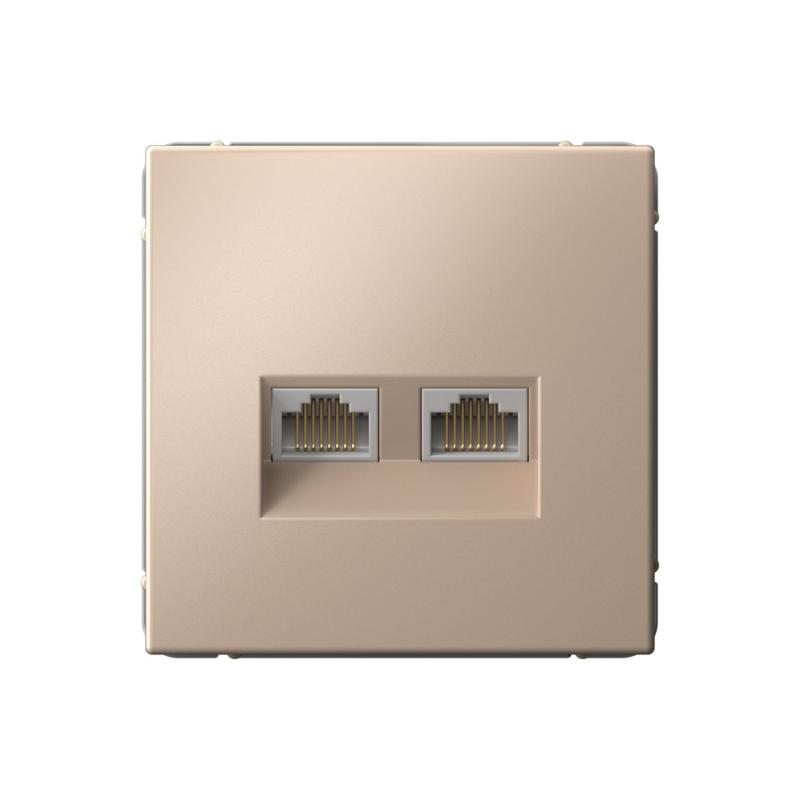 ArtGallery Песочный Розетка двойная компьютерная RJ45+RJ45, кат.6А, механизм | GAL001288 | SE — миниатюра 1